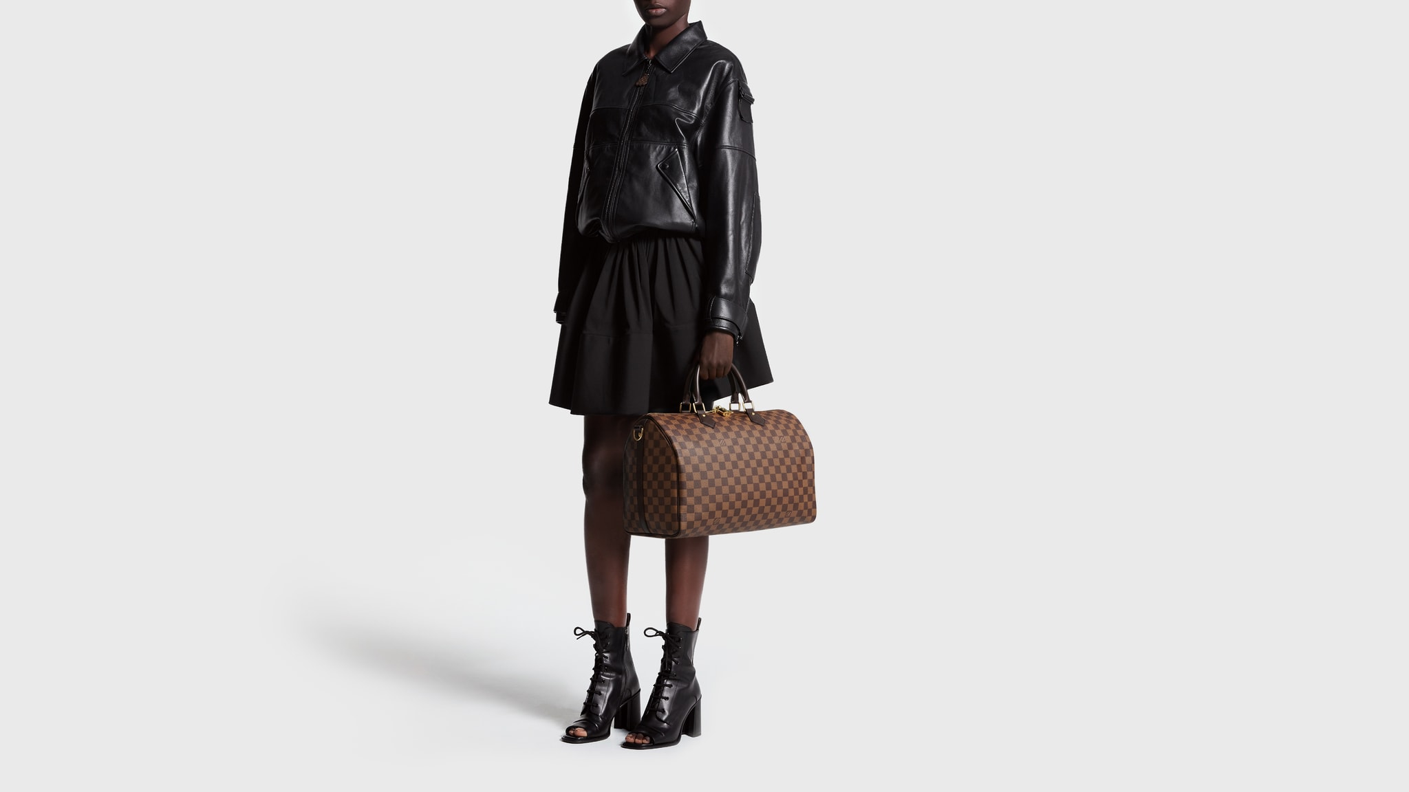 Speedy 35 Damier Ebène Canvas - Luxury Handbags - N41363 Brown